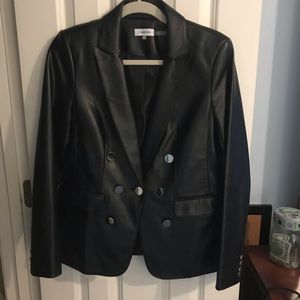 Black Vegan Leather women’s blazer